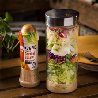 Kewpie Dressing Roasted Sesame - nutty, creamy dressing can be used in variety of ways from salad to meat dishes or even for steamboat.
