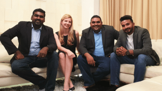 From left: Dannis Raj (CPO), Noomi Fesler (CFO), Thinesh Kumar (CEO), Lakshman Das (COO)